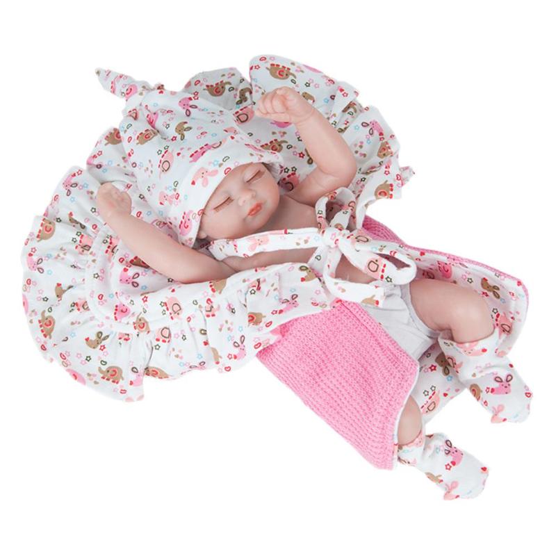 28cm Sleeping Doll Lovely Lifelike Silicone Reborn Baby Doll Simulation Toy Infant Kids Playmate Christmas Gift